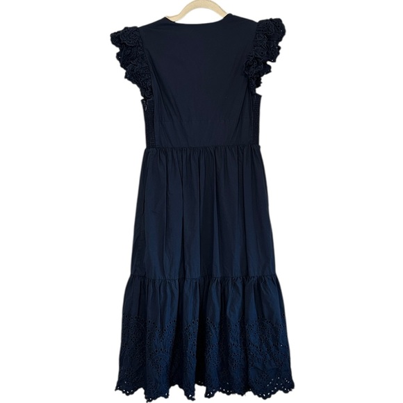 Tuckernuck Hyacinth House Navy Marshall Eyelet Maxi Dress Size M - Picture 4 of 5